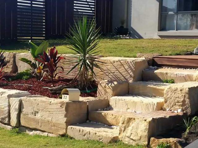 Sandstone Block Garden Bed